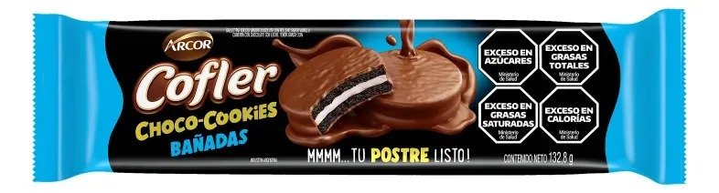 Cofler Choco Cookies Rellenas Vainilla Bañadas en Chocolate